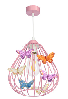 Lampa wisząca MOTYLEK 1 RÓŻ owal