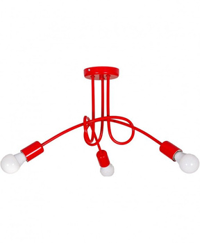 Lampa wisząca EDISON 3 czerwona