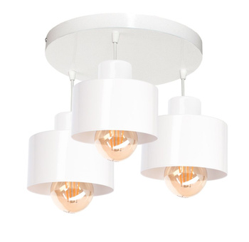 Lampa wisząca LOFT 3 biała koło
