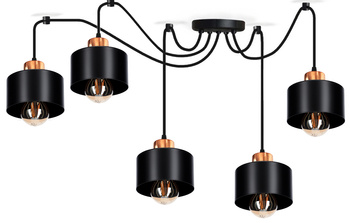Lampa wisząca PAJĄK LOFT 5 COPPER