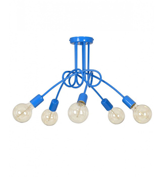 Lampa wisząca EDISON 5 niebieska