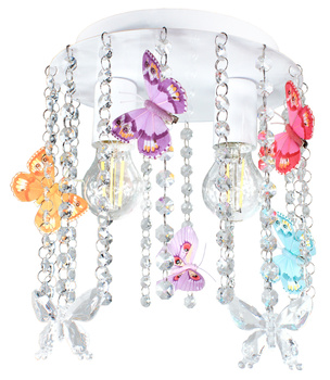 Lampa sufitowa MOTYLEK KRYSZTAŁKI 2 biała