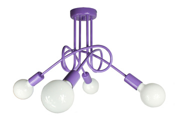 Lampa wisząca EDISON 4 fiolet