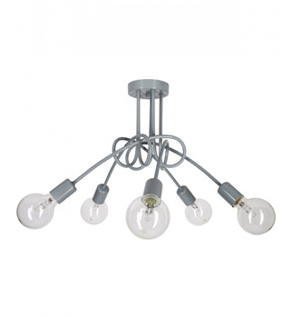 Lampa wisząca EDISON 5 szara