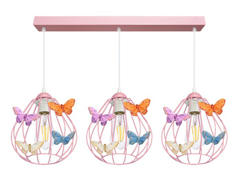 Lampa wisząca MOTYLEK 3 RÓŻ owal