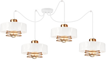 Lampa wisząca PAJĄK LOFT SPIRO 4 biała copper