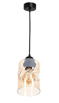 Lampa wisząca LOFT SZKŁO 1 miodowa