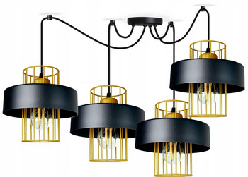 Lampa wisząca PAJĄK LOFT PRESTIGE 4 czarno-złota