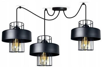 Lampa wisząca PAJĄK LOFT PRESTIGE 3 czarna