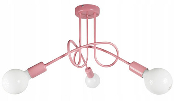 Lampa sufitowa EDISON 3 pastelowy róż