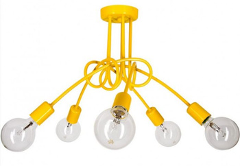Lampa sufitowa EDISON 5 żółta