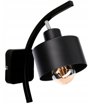 Kinkiet LOFT 1 czarny wygięty