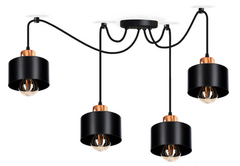 Lampa wisząca PAJĄK LOFT 4 copper