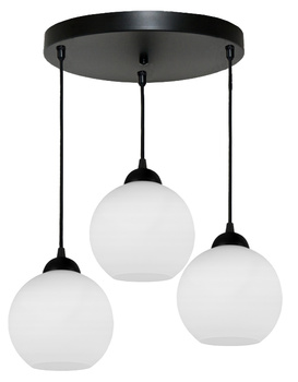 Lampa wisząca GLASS OWAL MLECZNA 3 koło
